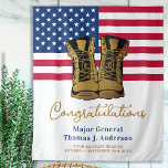 Military Retirement Army Boots USA American Flag Tapestry