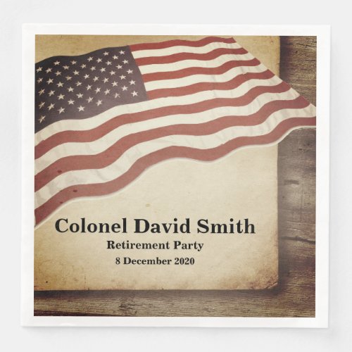Military Retirement, Army,  Cocktail Paper Napkins