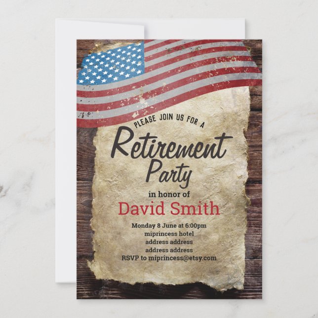 Military Retirement, Army,  retirement party Invitation (Front)