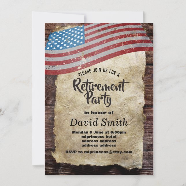 Military Retirement, Army,  retirement party Invitation (Front)