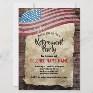 Military Retirement, Army, retirement party Invitation