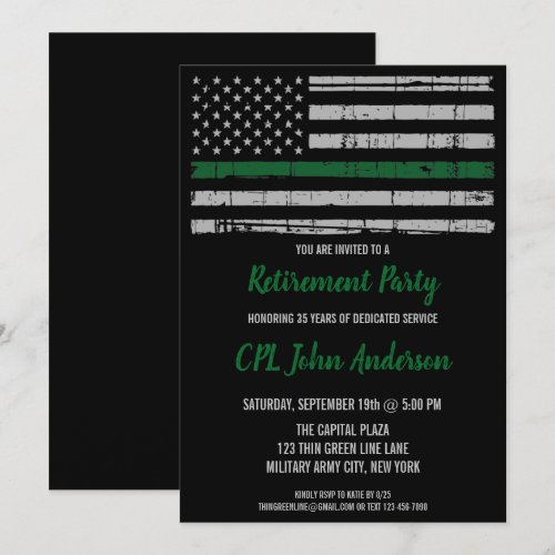 Military Retirement Army Thin Green Line