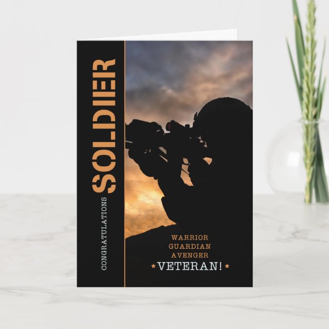 Military Retirement Congratulations Soldier Card (Front)