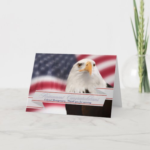Military Retirement Congratulations with Name Card