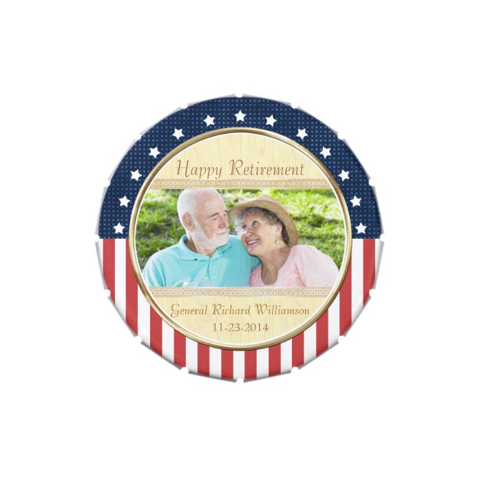 Military Retirement Custom Photo Candy Tin Favor