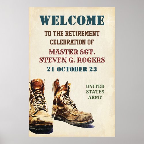 Military Retirement Farewell Welcome Sign