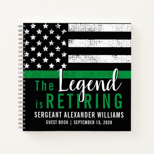 Military Retirement Green Flag Army Guest Book