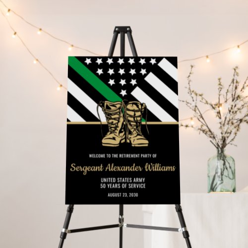 Military Retirement Green Line Flag Patriotic Army Foam Board