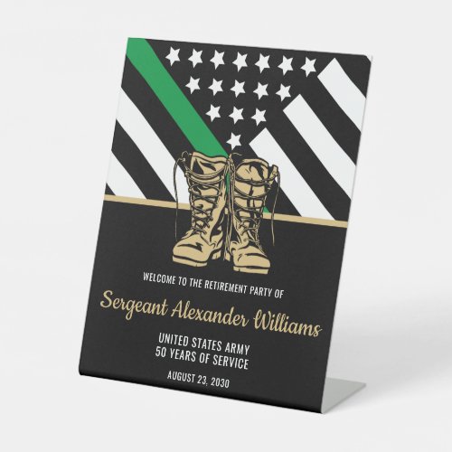 Military Retirement Green Line Flag Patriotic Army