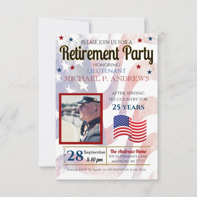  Military Retirement Invitation (Front)