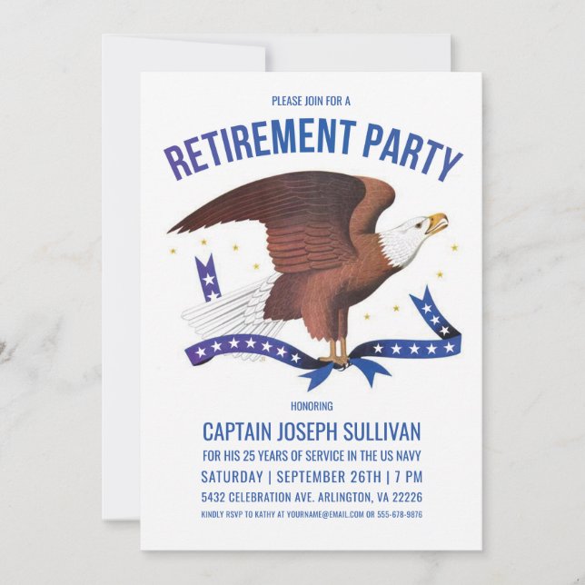 Military Retirement Invitations | Eagle (Front)