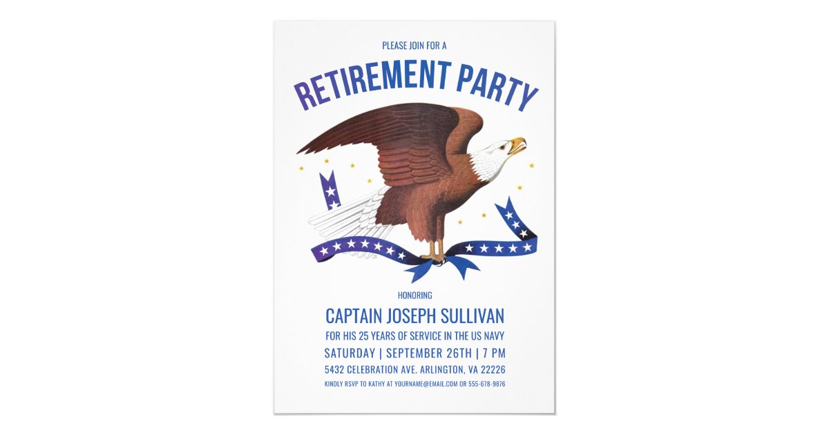 Military Retirement Invitations | Eagle | Zazzle.com