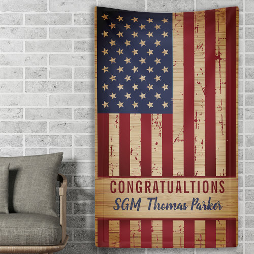 Military Retirement Party American Flag Banner