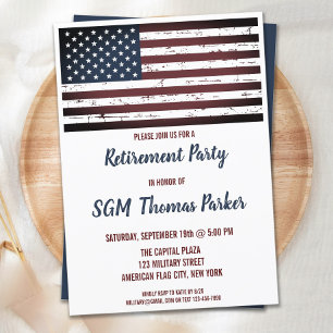 Military Retirement Party American Flag Invitation