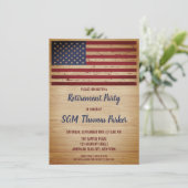 Military Retirement Party American Flag Patriotic Invitation (Standing Front)