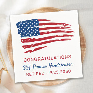 Military Retirement Party American Flag Patriotic Napkins
