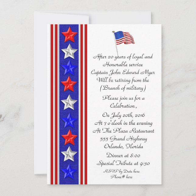 Military retirement party Invitation (Front)