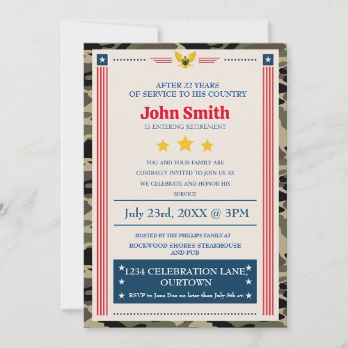 Military Retirement Party Invitation