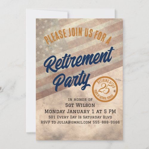 Military Retirement Party Invitation