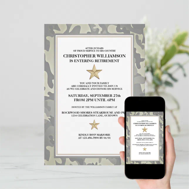 Military Retirement Party Invitation (Downloadable)