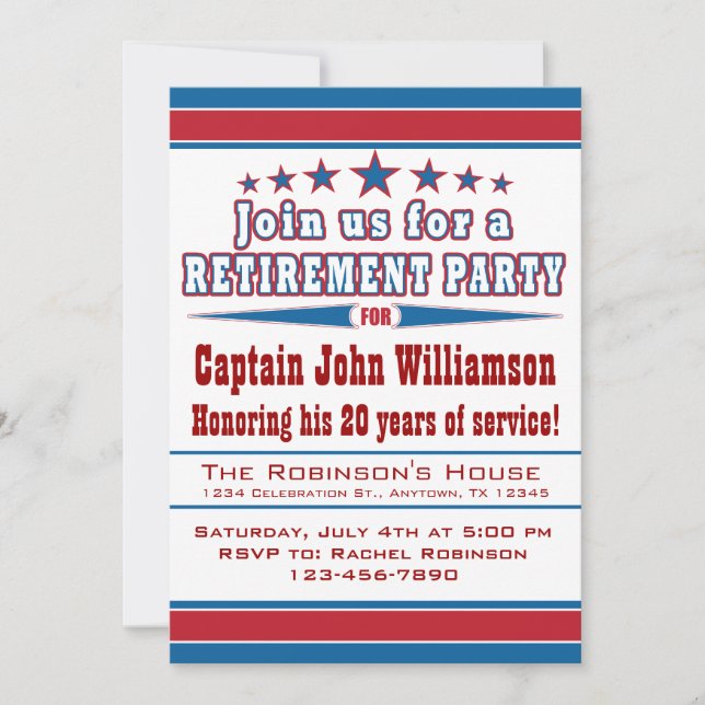 Military Retirement Party Invitation (Front)