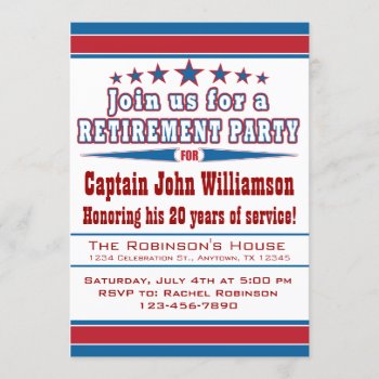 Military Retirement Party Invitation by aaronsgraphics at Zazzle