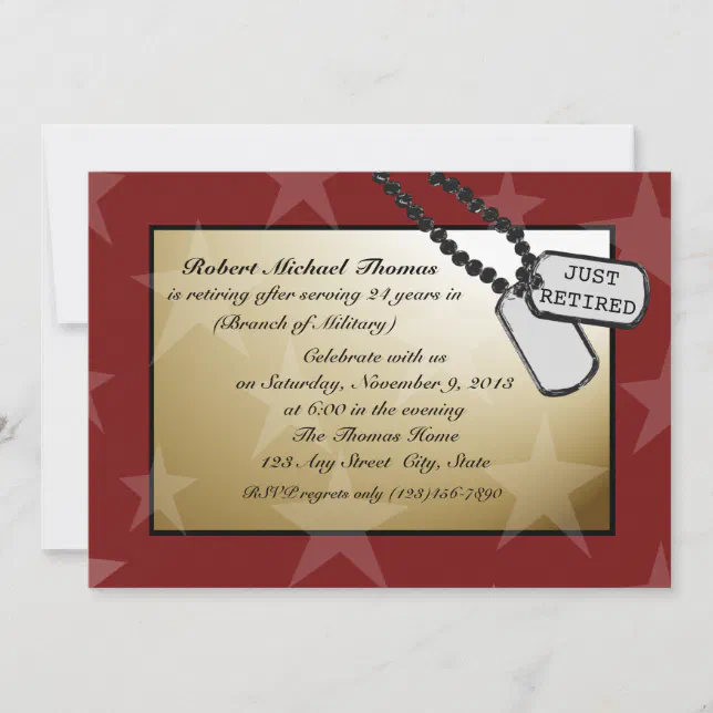 Military Retirement Party Invitation (Front)