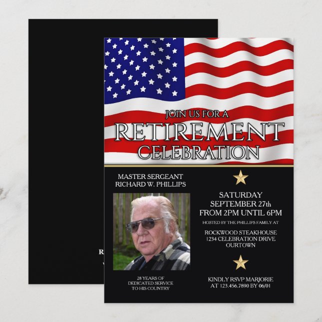 Military Retirement Party Invitations (Front/Back)
