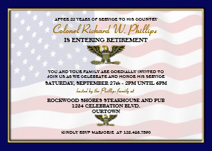 military retirement invitations zazzle