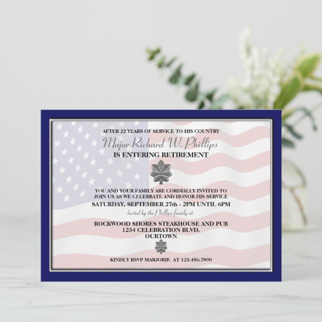 Military Retirement Party Invitations (Standing Front)