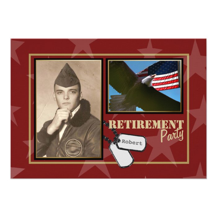 Military Retirement Party Personalized Invites