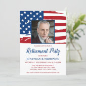Military Retirement Party Photo American Flag Invitation (Standing Front)