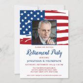Military Retirement Party Photo American Flag Invitation (Front)