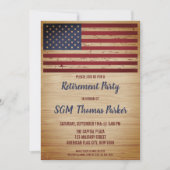 Military Retirement Patriotic American Flag Invitation (Front)