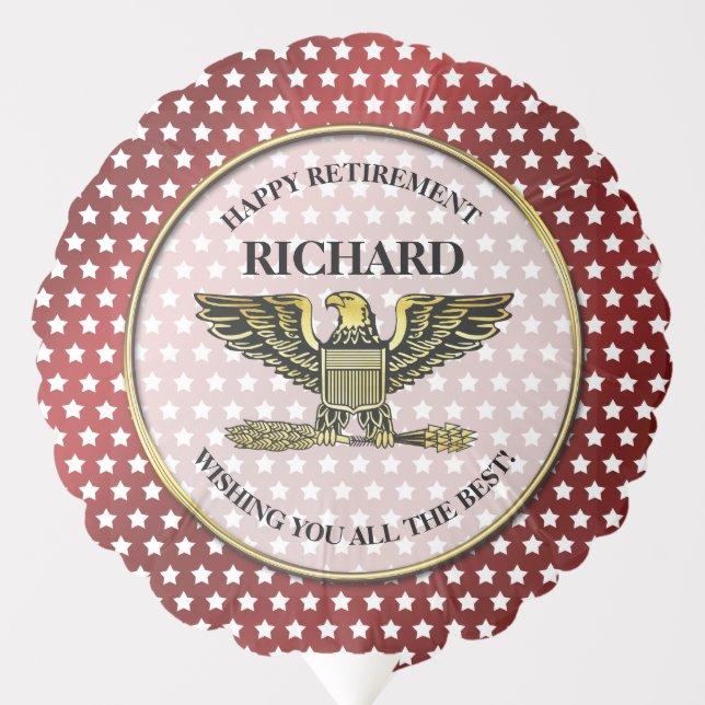 Military Retirement Personalized Balloon (Front)
