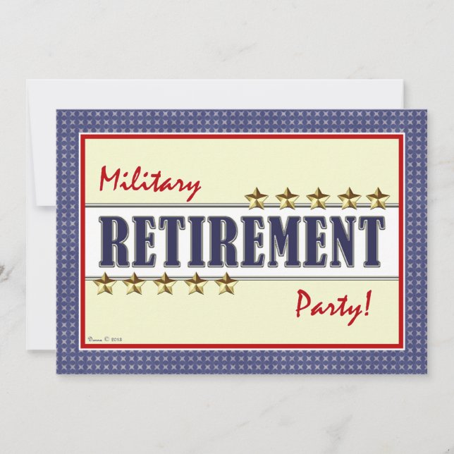 Military Retirement Stars Party Invitation (Front)