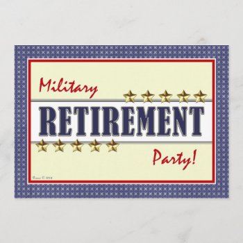Military Retirement Stars Party Invitation by xgdesignsnyc at Zazzle