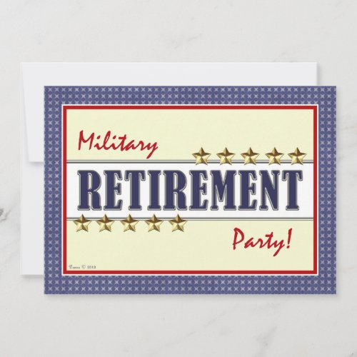 Military Retirement Stars Party Invitation