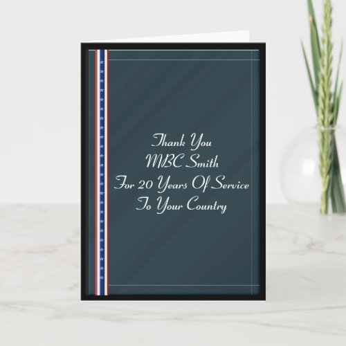 Military retirement thank you card