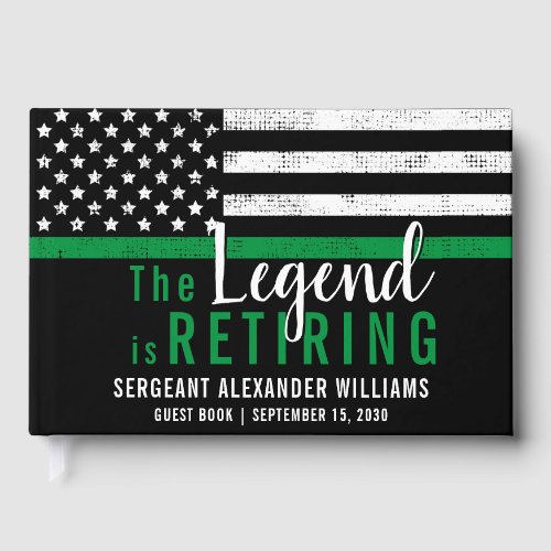 Military Retirement Thin Green Line Flag Army