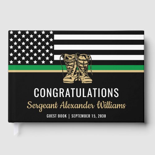 Military Retirement Thin Green Line Flag Army
