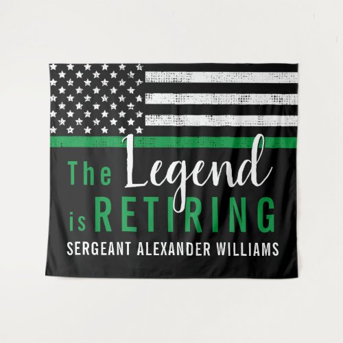 Military Retirement Thin Green Line Flag Army