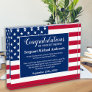 Military Retirement USA American Flag  Acrylic Award