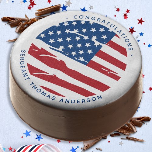 Military Retirement USA American Flag Patriotic  Chocolate Covered Oreo