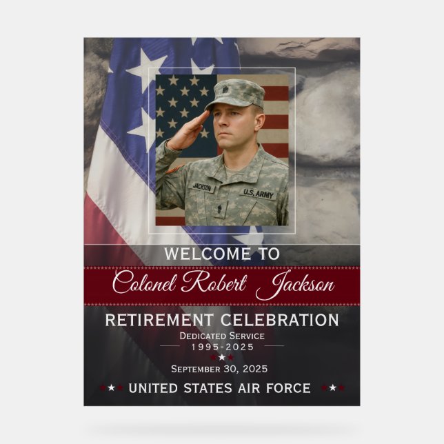 Military Retirement Welcome Sign (Front)