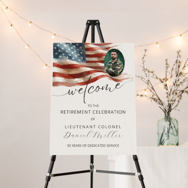 Military Retirement Welcome Sign Foam Board (In Situ (Stand))