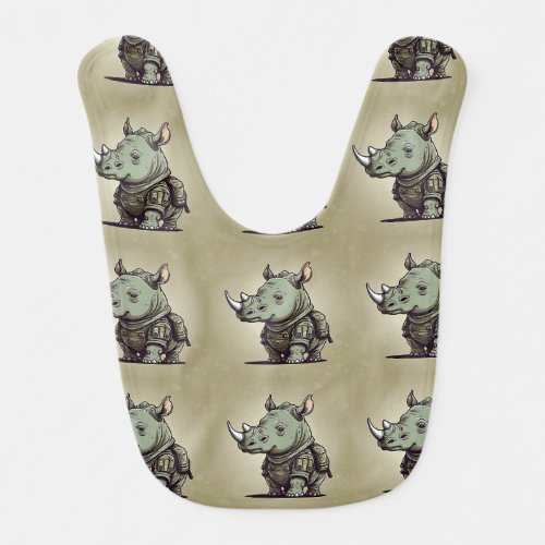 Military Rhinoceros Green Pattern Baby Bib