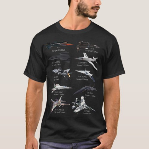 Military_s Fastest Jet Fighters Aircraft Plane of  T_Shirt