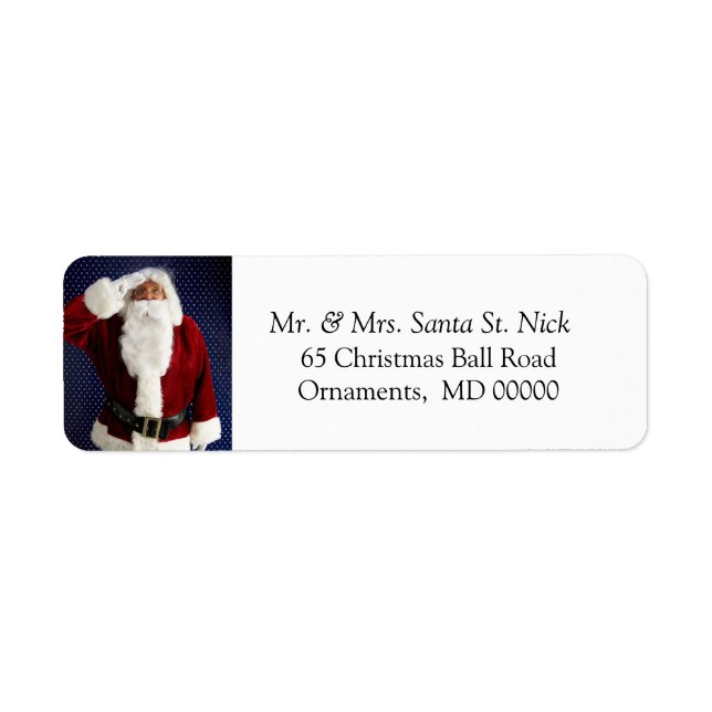 Military Santa Claus Custom Holiday Greeting Card Label (Front)