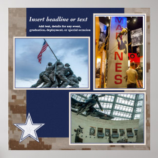 Military Scrapbook Collage Page Poster
